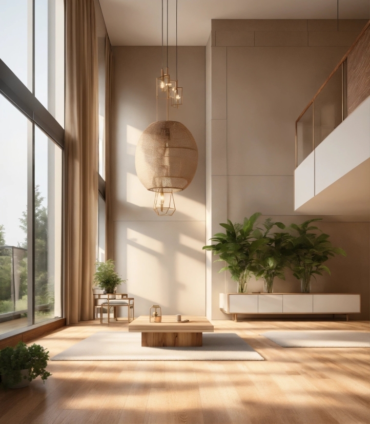 Plant, Property, Building, Wood, Interior Design, Lighting