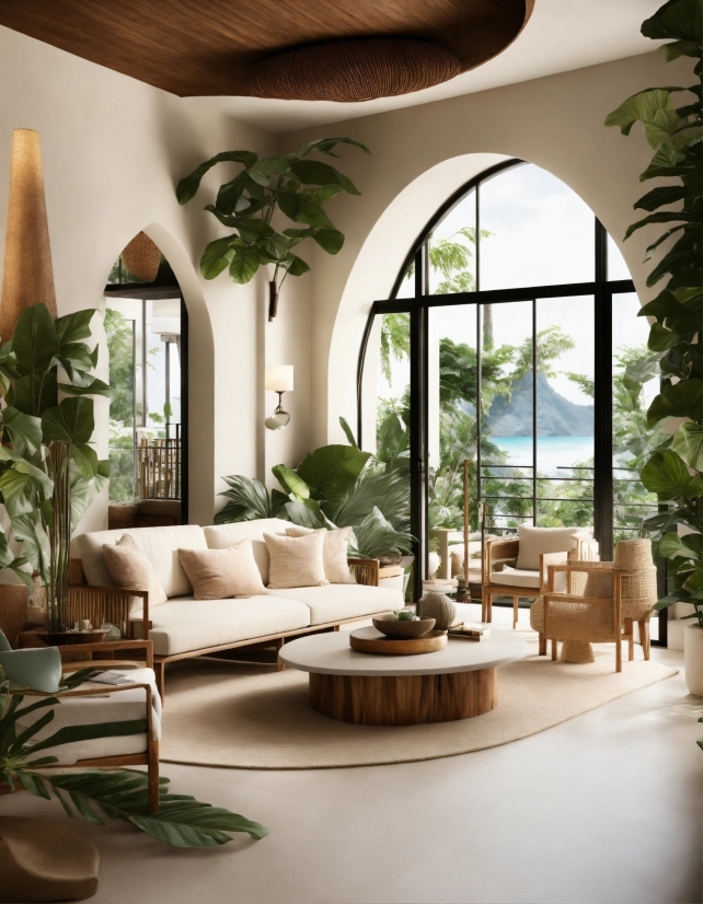 Plant, Property, Table, Couch, Houseplant, Interior Design