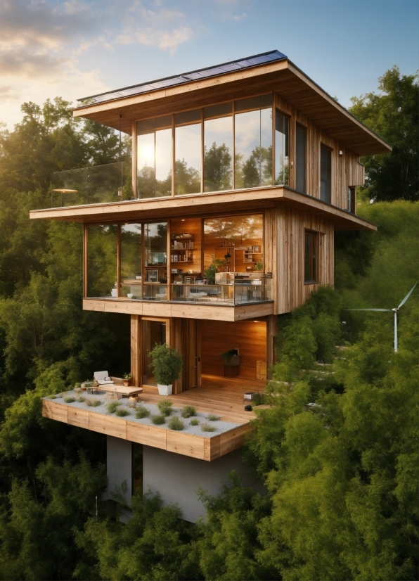 Plant, Sky, Building, Window, Cloud, Wood