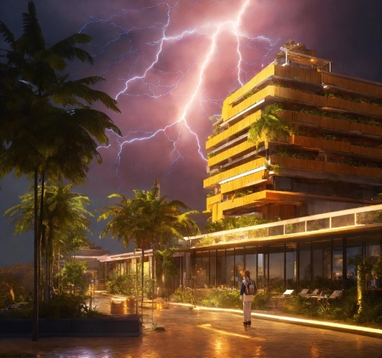 Podcast Stock Footage, Sky, Lightning, Building, Plant, Atmosphere