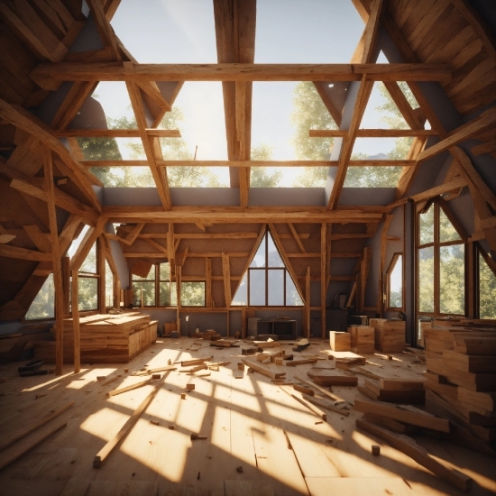 Royalty Free Background Footage, Building, Wood, Fixture, Window, Beam