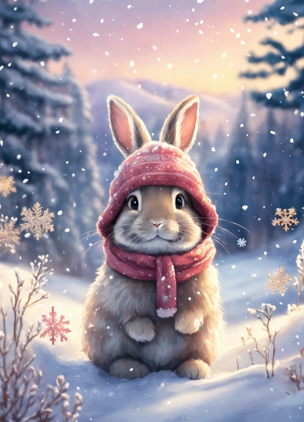 Royalty Free Underwater Video, Snow, Fur, Bunny, Winter, Holiday