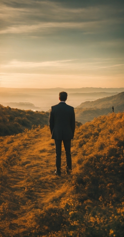 Stock Video Free Fire, Sky, Landscape, Mountain, Steppe, Man