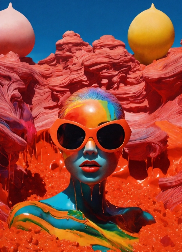 Vision Care, Sunglasses, Orange, Eyewear, Art, Goggles