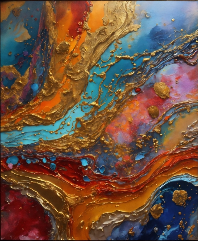 Water, Art Paint, Liquid, Paint, Fluid, Orange