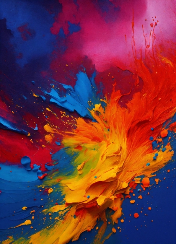 Water, Art Paint, Liquid, Paint, Fluid, Orange