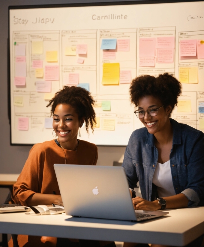 Website Video Background, Smile, Computer, Table, Laptop, Postit Note