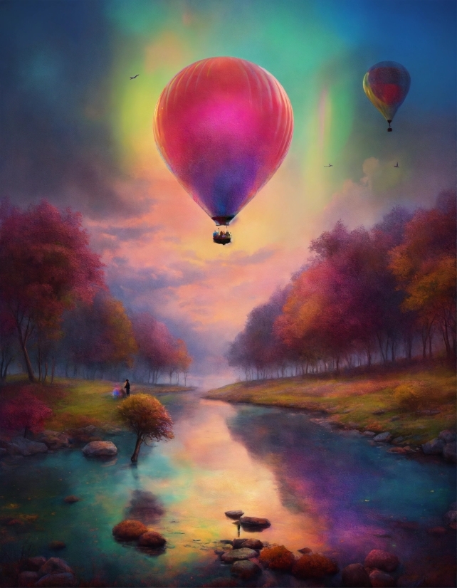 3d Human Illustration Free, Sky, Water, Cloud, Aerostat, Hot Air Ballooning