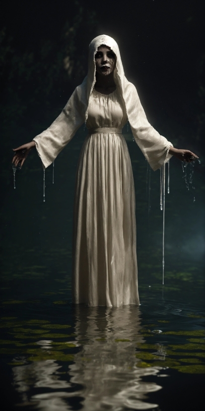 Ai Art Profile Picture, Water, Flash Photography, Dress, Sleeve, Happy