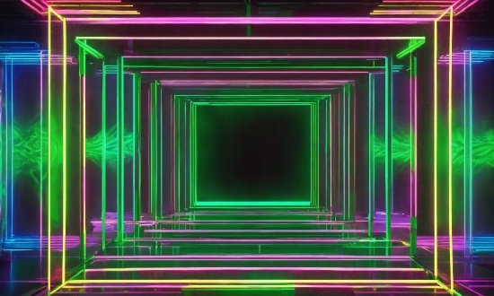 Ai Generated Animation Video, Colorfulness, Light, Green, Purple, Lighting