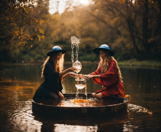 Ai Generated Images Best, Water, Table, Hat, Tree, People In Nature