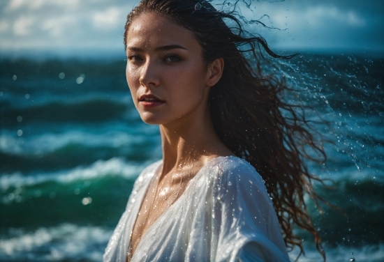 Ai Pictures Of Humans, Hair, Water, Sky, Cloud, Eye