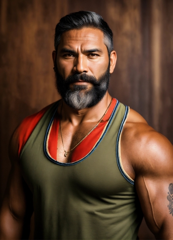 Ai Tech, Active Tank, Muscle, Beard, Undershirt, Neck