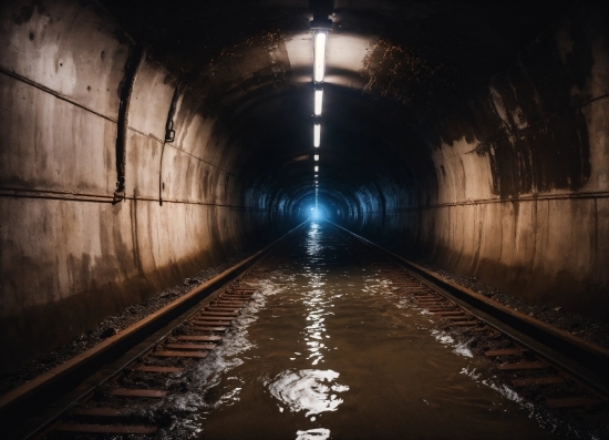 Ai Turns Words Into Pictures, Water, Infrastructure, Track, Tunnel, Road Surface