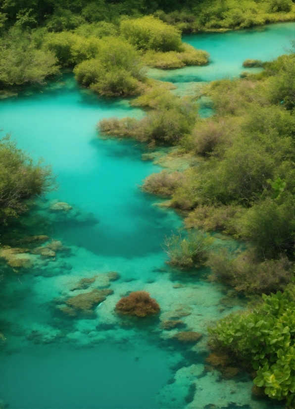 Anime Ai Image, Water, Green, Fluvial Landforms Of Streams, Nature, Azure