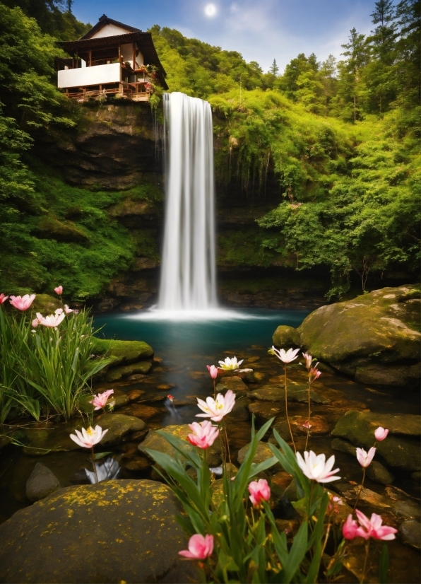 Anime Image Generator Ai, Flower, Water, Plant, Water Resources, Natural Landscape