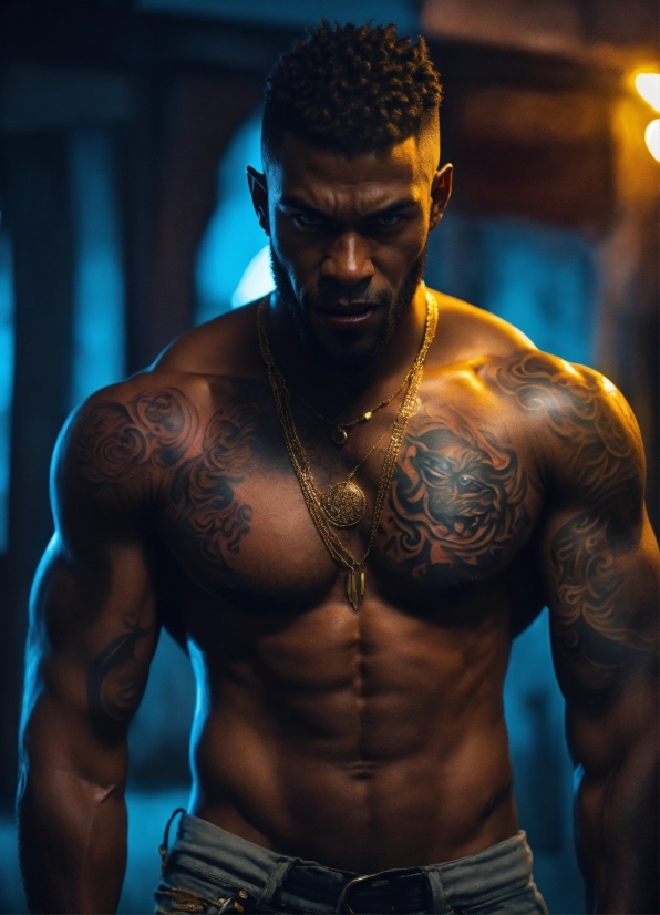 Best Ai Image Generator, Muscle, Bodybuilder, Organ, Beard, Black