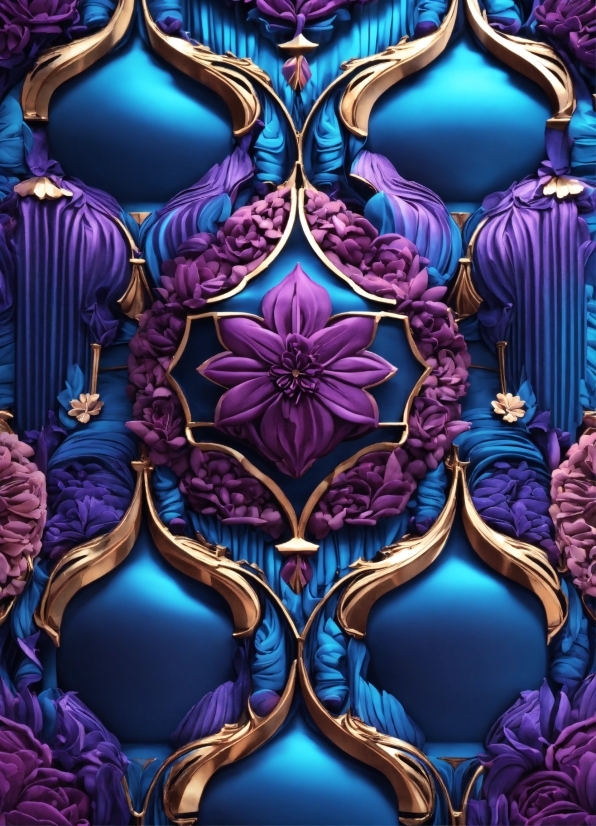 Blue, Purple, Azure, Textile, Organism, Art