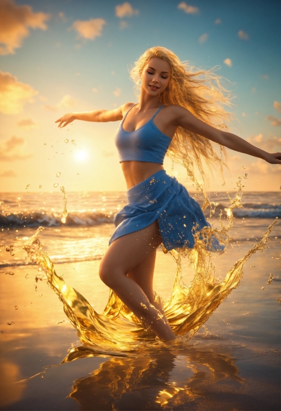 Cloud, Sky, People In Nature, Water, Flash Photography, Happy