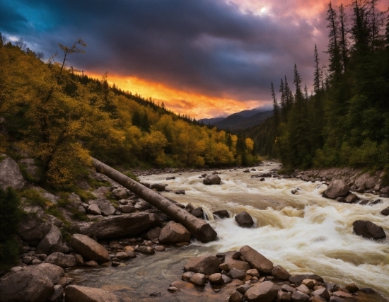 Cloud, Water, Sky, Plant, Natural Landscape, Fluvial Landforms Of Streams