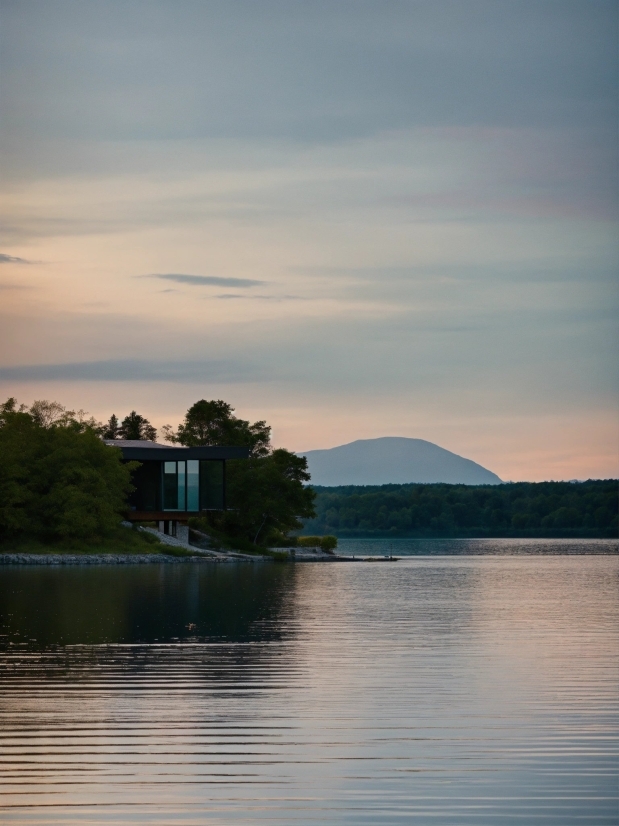 Cloud, Water, Sky, Water Resources, Afterglow, Lake