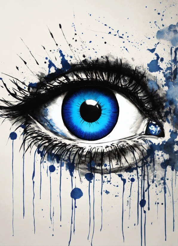 Colorfulness, Eye, Facial Expression, Eyelash, Azure, Liquid