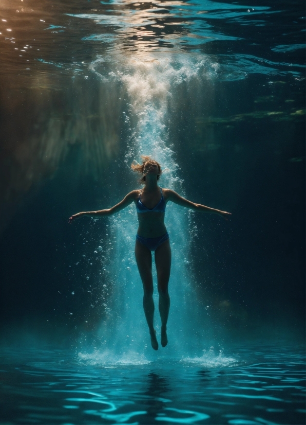 Cool Background Hd, Water, Light, Azure, People In Nature, Underwater