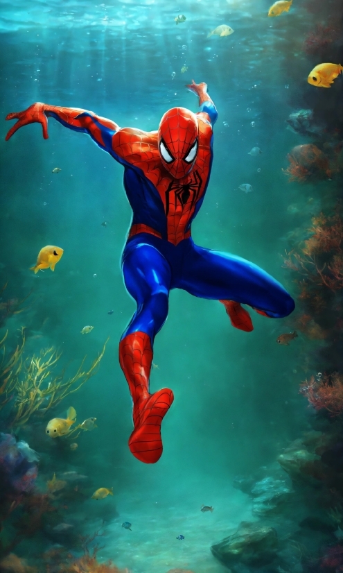 Cool Wallpapers Sports, Water, Underwater, Organism, Cartoon, Spider-man