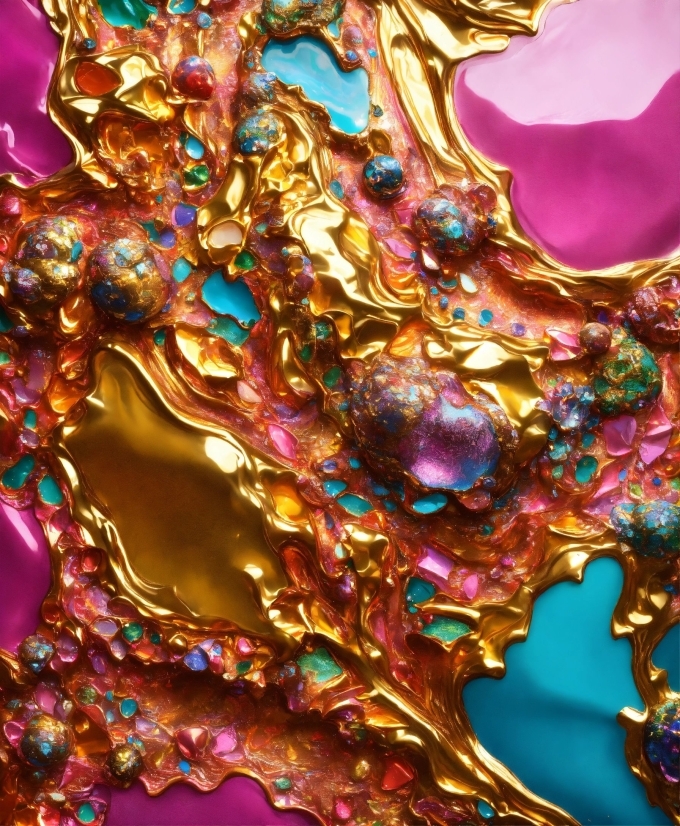 Create Ai Avatar Video, Organism, Liquid, Gold, Magenta, Art