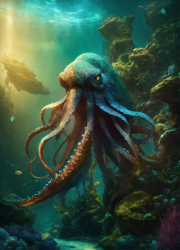 Creative Wallpaper Hd, Water, Marine Invertebrates, Organism, Octopus, Cephalopod