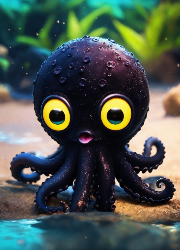 Cute Desktop Wallpaper, Head, Eye, Marine Invertebrates, Blue, Plant