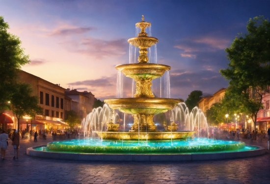 Dall E Pictures, Water, Sky, Cloud, Light, Fountain