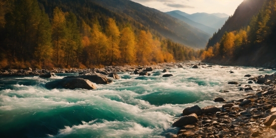 Dalle2 Openai, Water, Sky, Mountain, Fluvial Landforms Of Streams, Natural Landscape