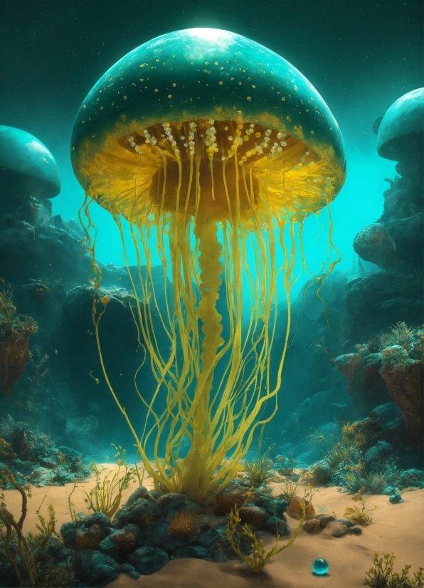 Desktop Wallpaper 1920x1080 Free Download, Water, Marine Invertebrates, Jellyfish, Light, Natural Environment