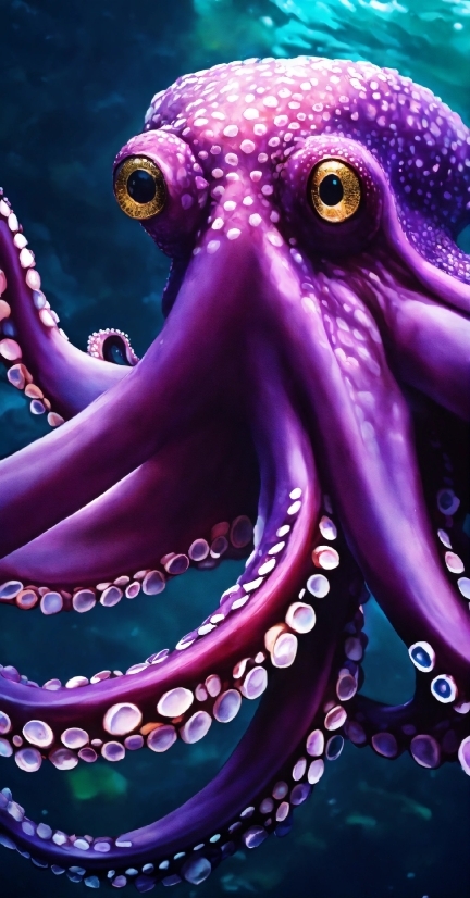 Desktop Wallpaper Organizer With Calendar Free Download, Octopus, Purple, Marine Invertebrates, Organism, Cephalopod