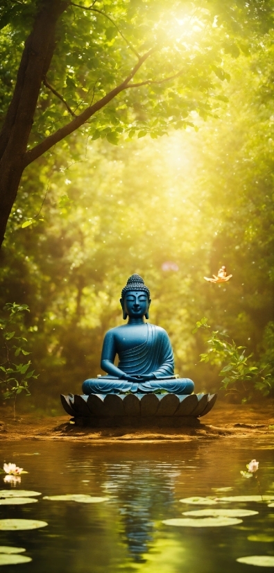 Download Cartoon Videos For Free, Light, Meditation, Statue, Orange, Body Of Water