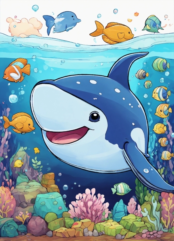 Dslr Background Hd, Water, Cartoon, Vertebrate, Blue, Azure