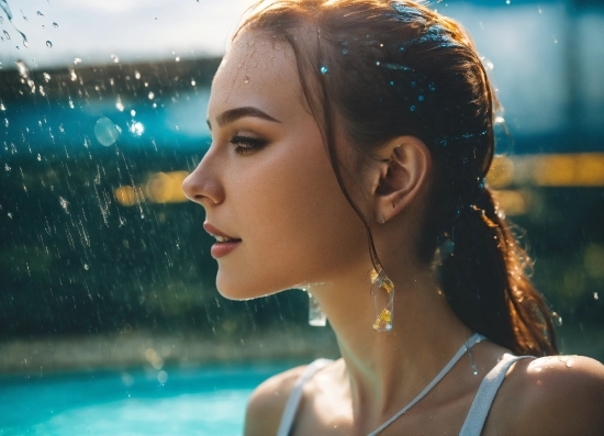 Face, Lip, Water, Hairstyle, Eyebrow, Photograph