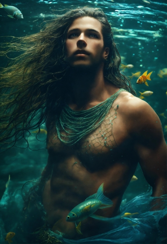 Face, Water, Muscle, Green, Organ, Underwater