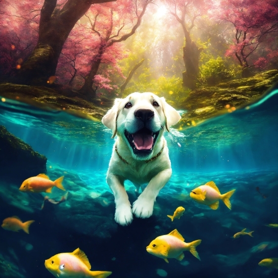 Fairy Png, Water, Dog, Light, World, Nature