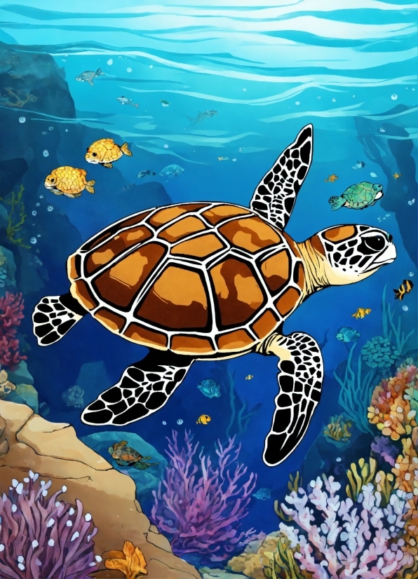 Football Vector Background, Water, Vertebrate, Nature, Hawksbill Sea Turtle, Natural Environment