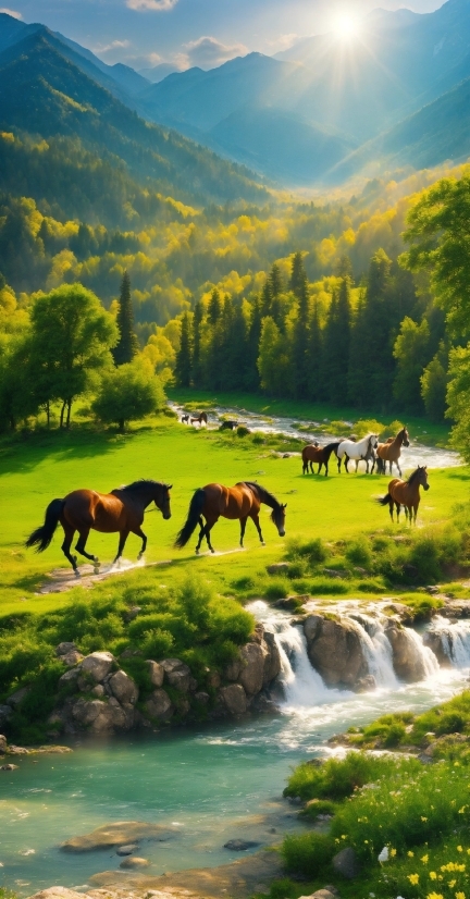 Fortnite Stock Footage, Horse, Water, Plant, Mountain, Ecoregion