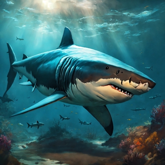 Free Fall Desktop Screensavers, Water, Requiem Shark, Lamnidae, Shark, Lamniformes