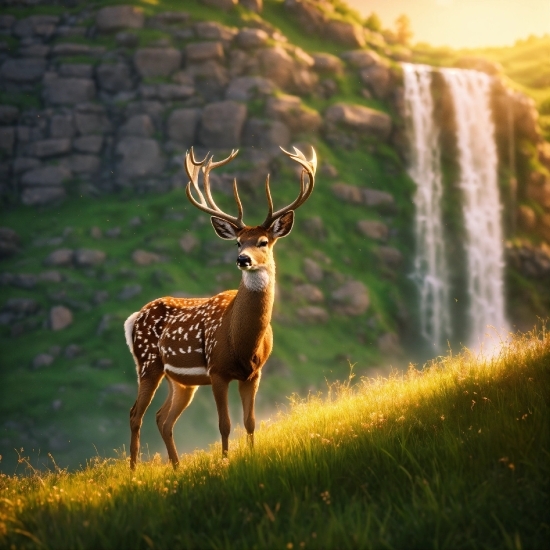 Free Funny Videos For Commercial Use, Plant, Natural Environment, Natural Landscape, Deer, Grass