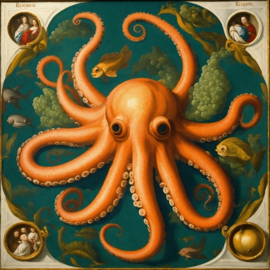 Free Illustrations Without Attribution, Marine Invertebrates, Octopus, Giant Pacific Octopus, Cephalopod, Octopus