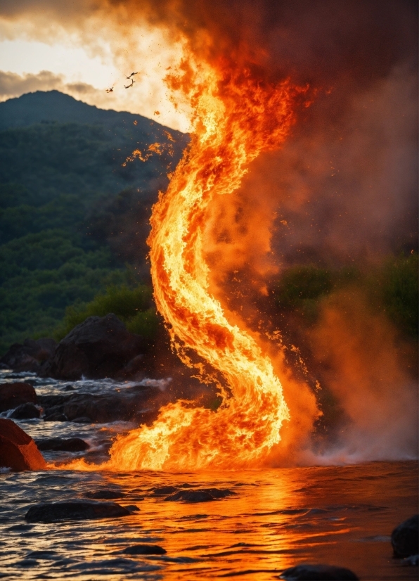 Free Stock Video Creative Commons, Water, Body Of Water, Sunlight, Flame, Fire