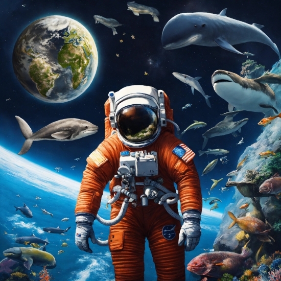 Free Wallpaper Design Online, Water, World, Organism, Underwater, Astronaut