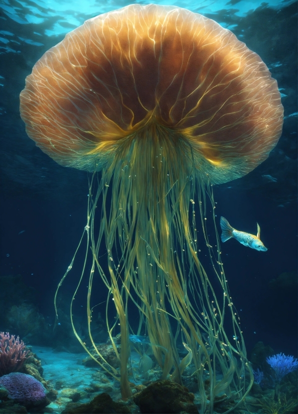 Free Wallpaper Site, Water, Vertebrate, Nature, Jellyfish, Blue