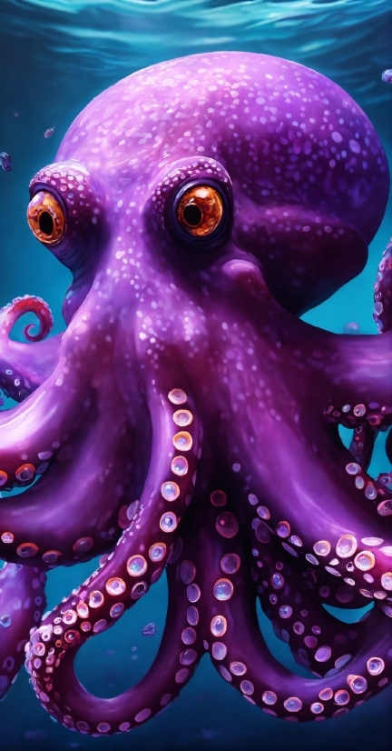 Game Background Wallpaper, Vertebrate, Blue, Marine Invertebrates, Octopus, Purple