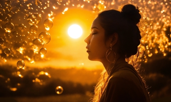 Hair, Sky, Cloud, Facial Expression, Amber, People In Nature